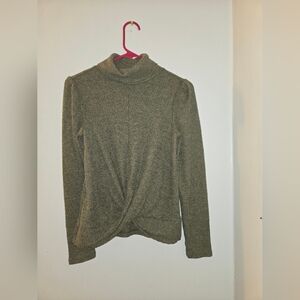 Olive Green Women's Turtleneck Sweater